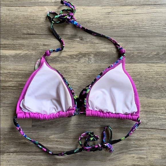 Women's Delia’s Floral And Ruffle Triangle Bikini Swimsuit Large - Picture 6 of 12